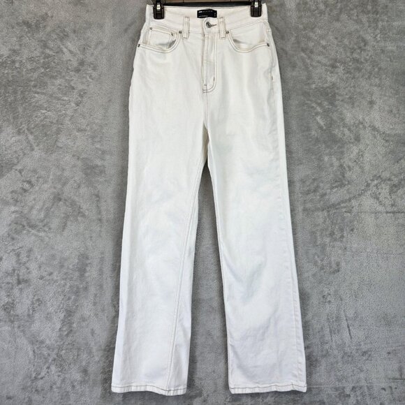 ASOS Design Jeans Womens Size 26 White High Waist Straight Leg Stretch Denim - Picture 1 of 11